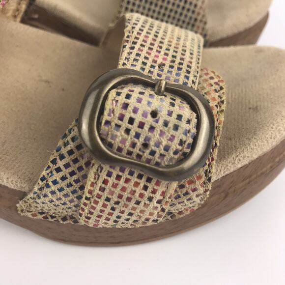 Dansko Sandals Sophie Stained Glass Sand Clogs Slides Leather Block Heel Size 37 - Picture 9 of 16